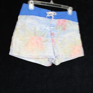 Zapp International nylon watercolor print shorts 5